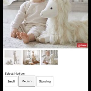 Pottery Barn Llama Plush‎ Collection medium size